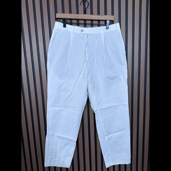 Tessuti Sondrio SuitSupply Dress Pants 48 / US 32W Mens Ivory Twill 100% Cotton